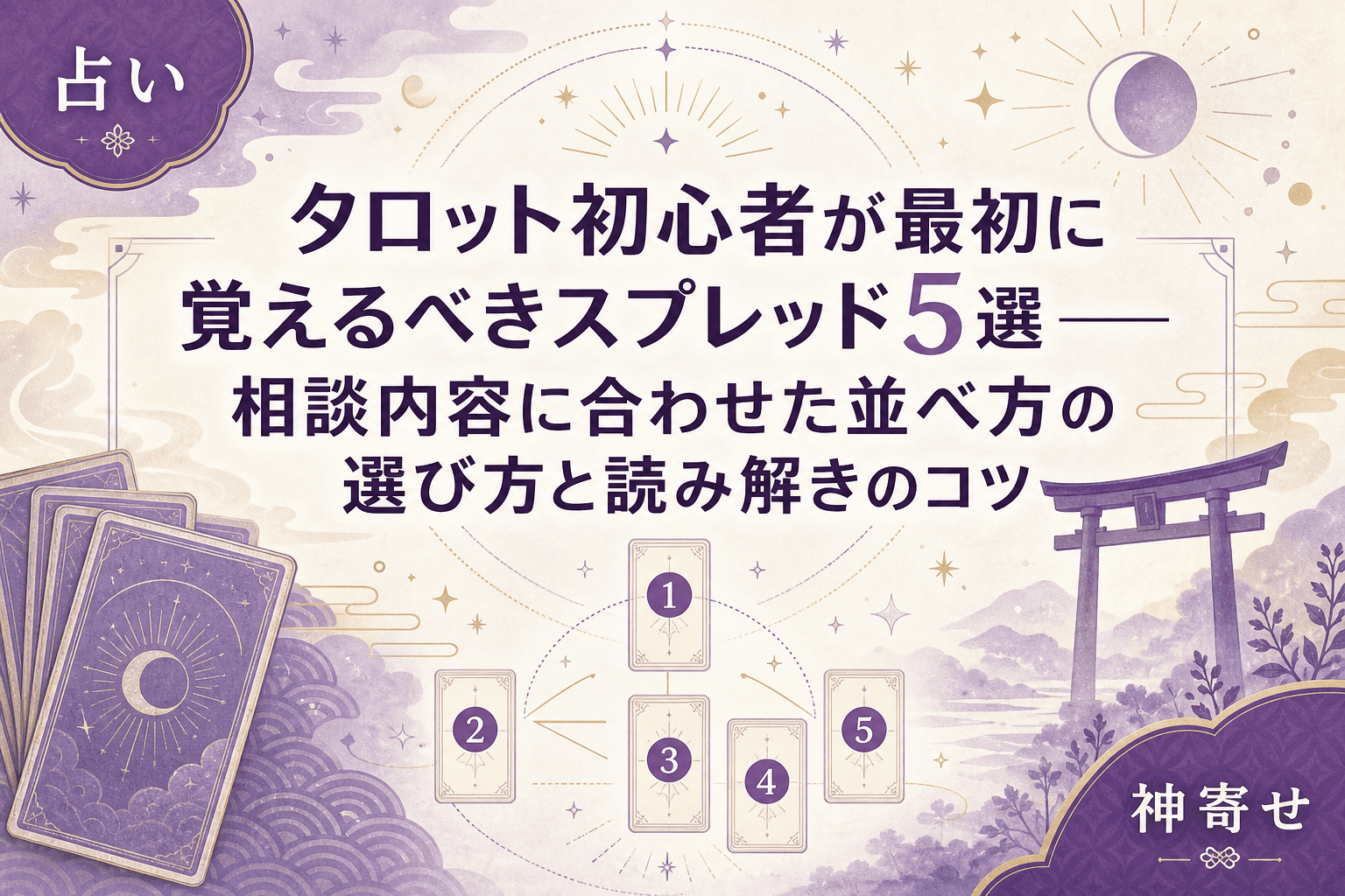 タロット初心者が最初に覚えるべきスプレッド5選──相談内容に合わせた並べ方の選び方と読み解きのコツ